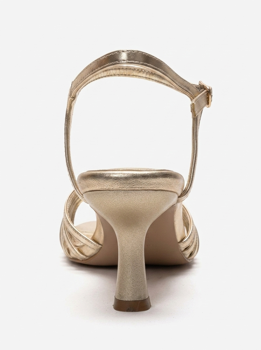 DANICA - Gold Thin-Strap Stiletto Heel (Women)