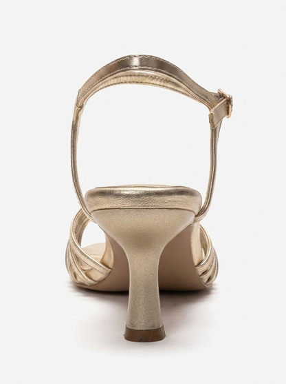 DANICA - Gold Thin-Strap Stiletto Heel (Women)