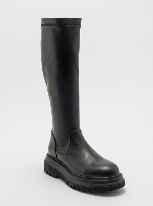 Henin - Black Stretch Boot (Women)