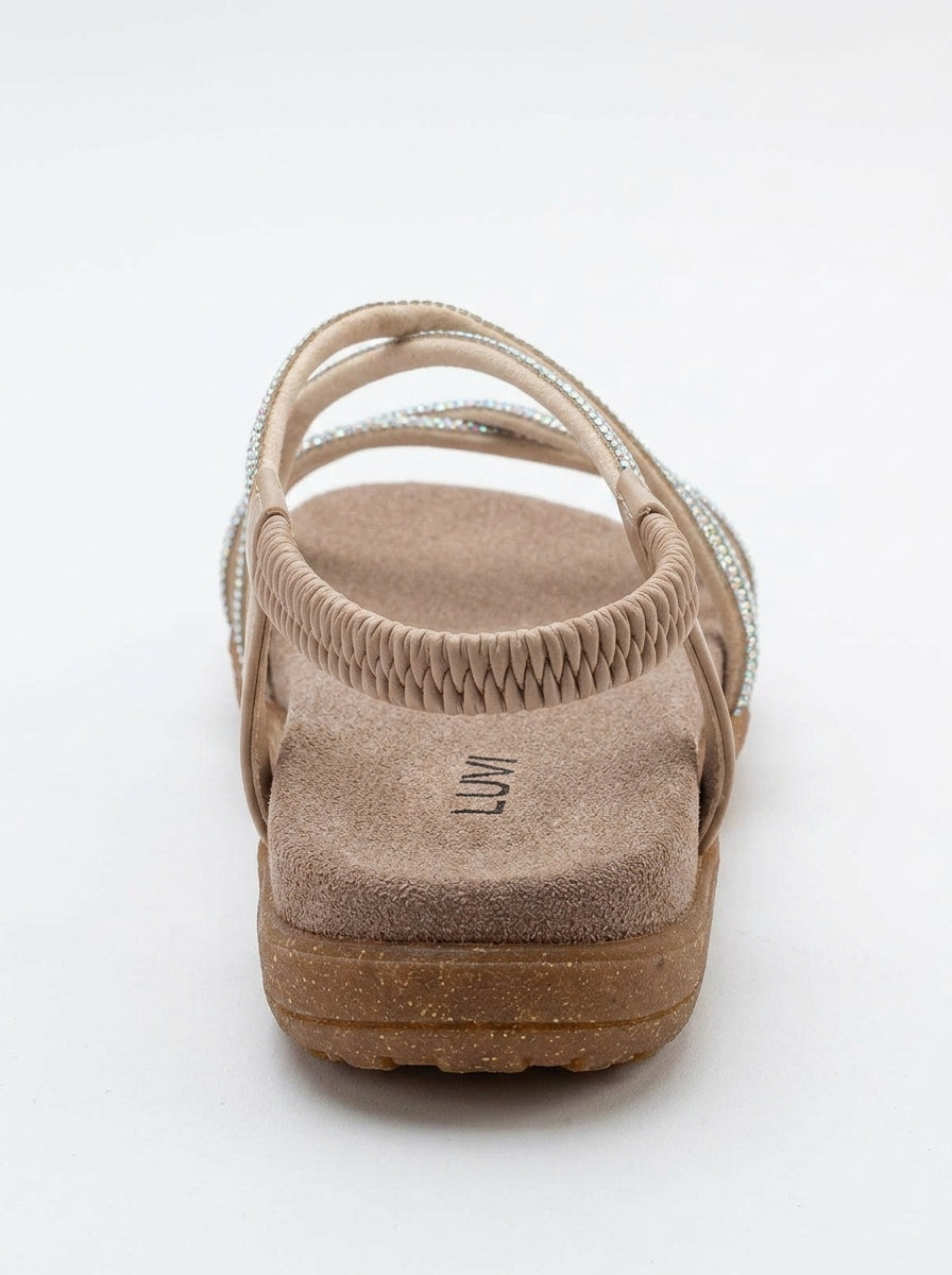 Ever Beige Embellished Sandal (Women)