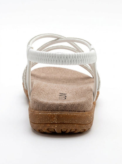 Ever White Embellished Sandal (Women)