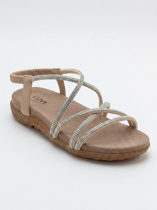Ever Beige Embellished Sandal (Women)