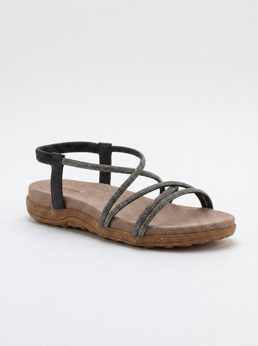 Ever Black Embellished Sandal (Women)
