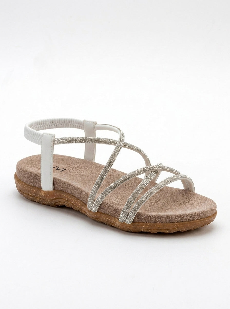 Ever White Embellished Sandal (Women)