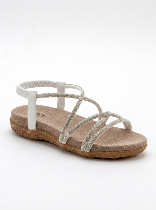 Ever White Embellished Sandal (Women)