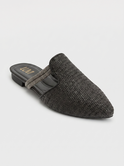Pesa - Pantuflas Negras Tejidas (Mujer)