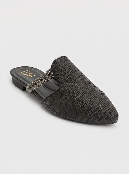 Pesa - Pantuflas Negras Tejidas (Mujer)