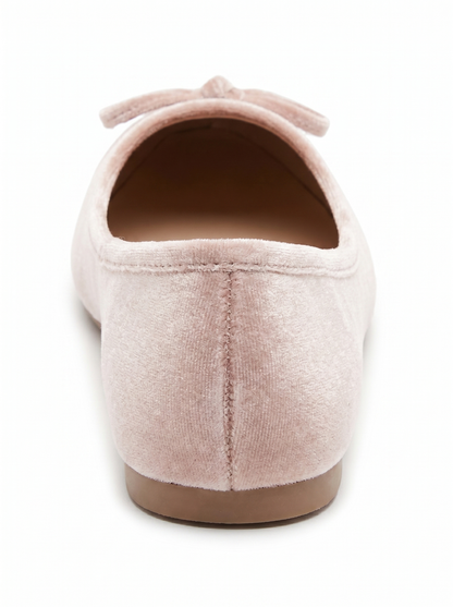 03 - Bailarinas planas de piel auténtica con purpurina beige (Mujer)