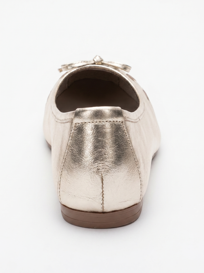 03 - Bailarina de cuero genuino dorado (mujer)