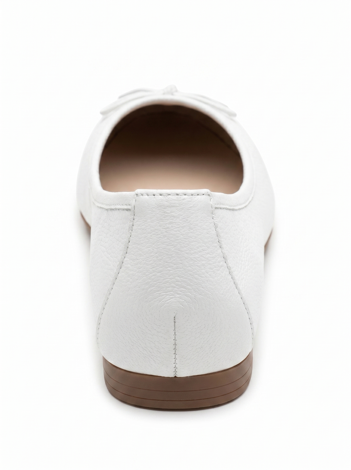 03 - Bailarina plana de piel auténtica blanca con purpurina (Mujer)
