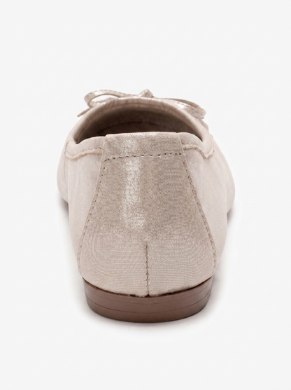 03 - Beige Genuine Leather Ballet Flat (Women)