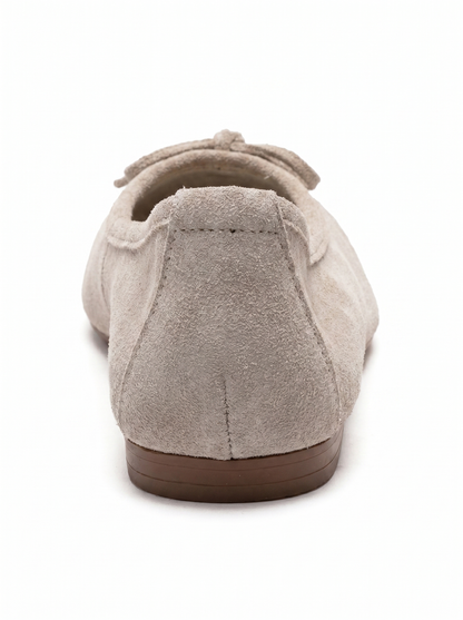03 - Beige Genuine Leather Ballet Flat (Women)