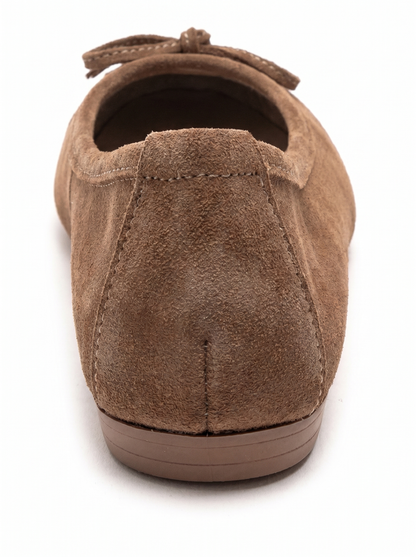 03 - Taupe Genuine Suede Leather Ballet Flat (Women)