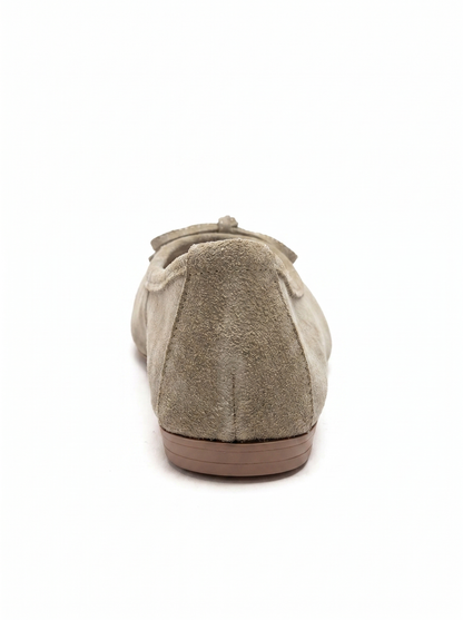 03 - Green Genuine Suede Leather Ballet Flat (Women)