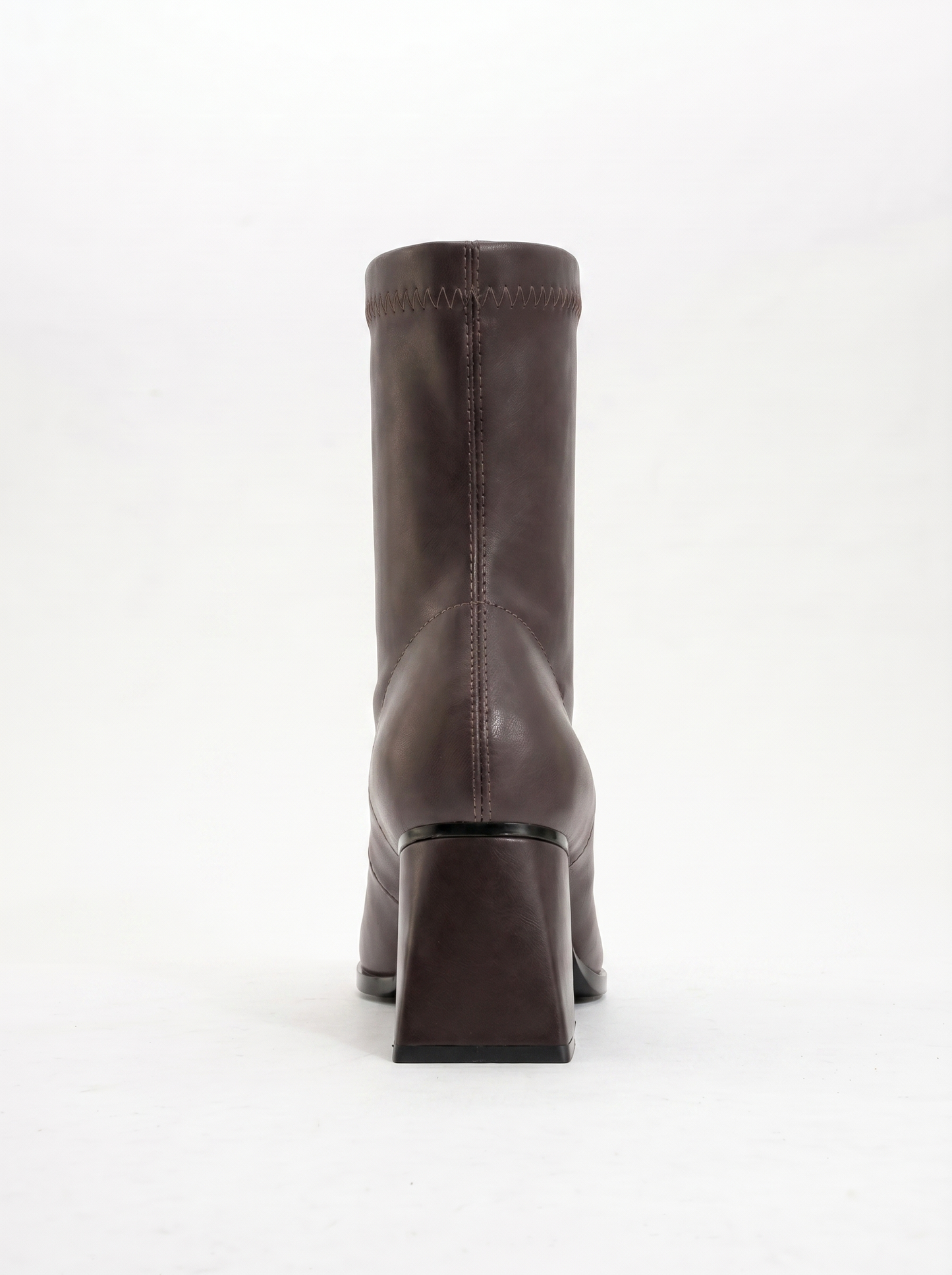 Bota Plesa de tacón grueso color marrón oscuro (Mujer)