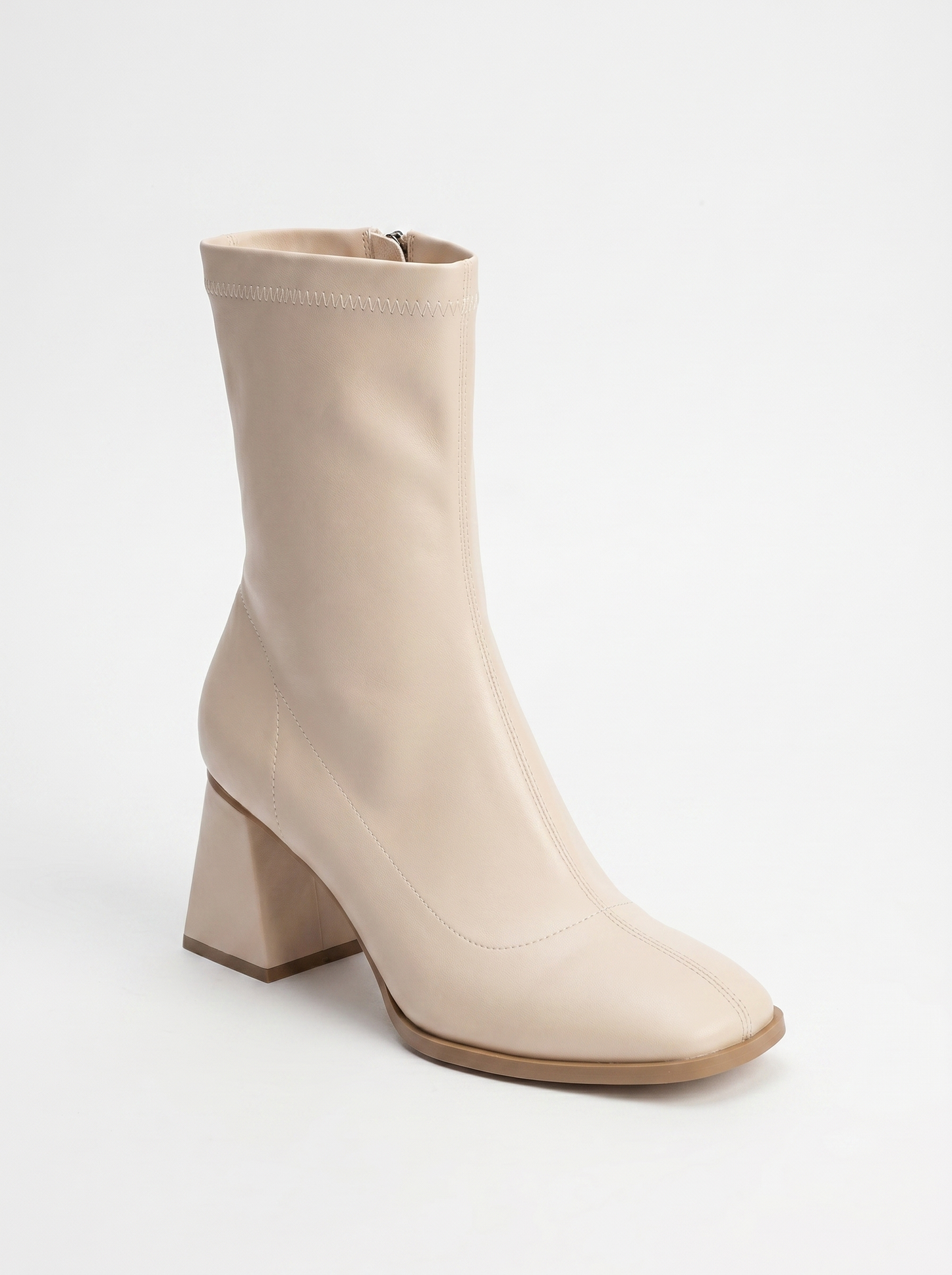 Bota con tacón grueso Plesa Beige (Mujer)