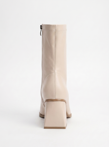 Bota con tacón grueso Plesa Beige (Mujer)
