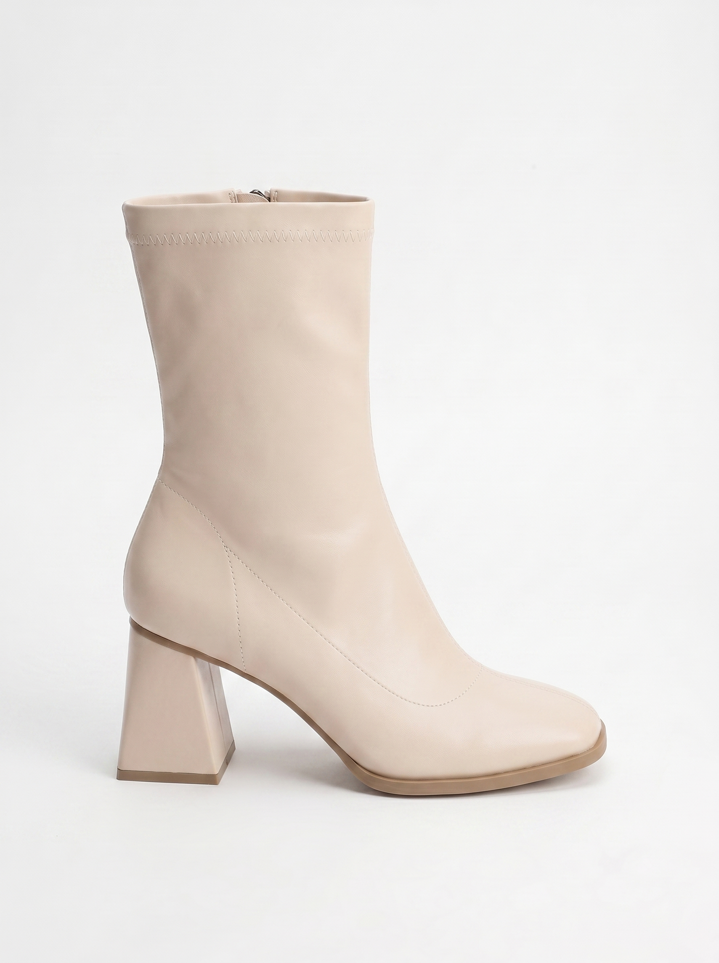 Bota con tacón grueso Plesa Beige (Mujer)