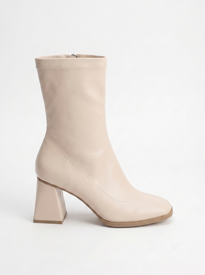 Bota con tacón grueso Plesa Beige (Mujer)