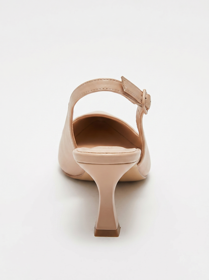Moore - Zapatilla de tacón de punta transparente beige (mujer)