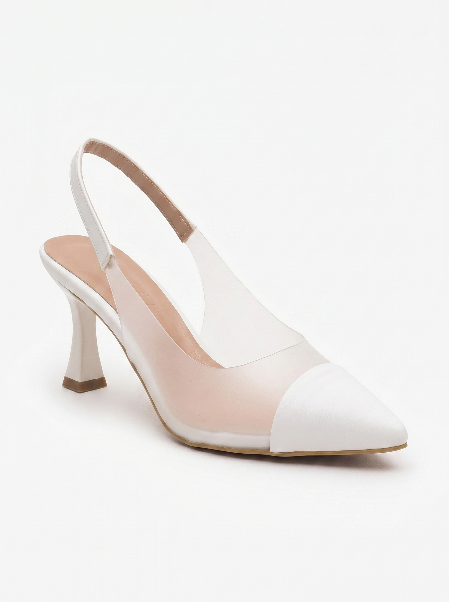 Moore - Zapatos de tacón de punta fina transparentes (Mujer)