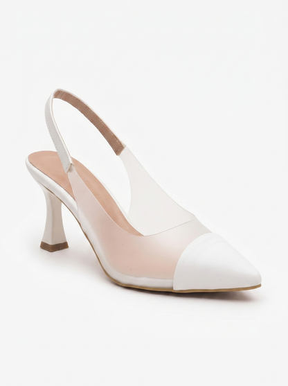 Moore - Zapatos de tacón de punta fina transparentes (Mujer)