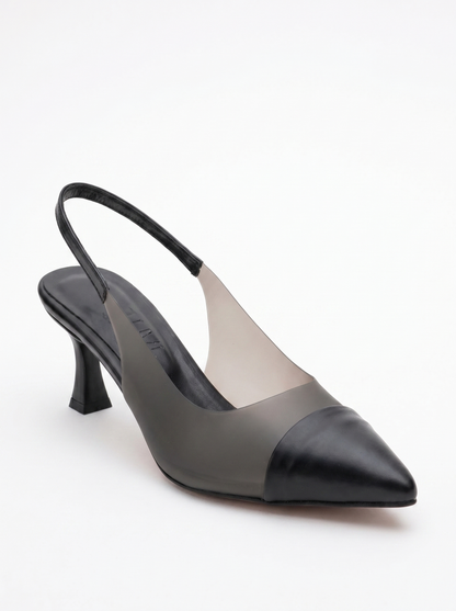 Moore - Zapatilla de tacón de aguja transparente negra (mujer)