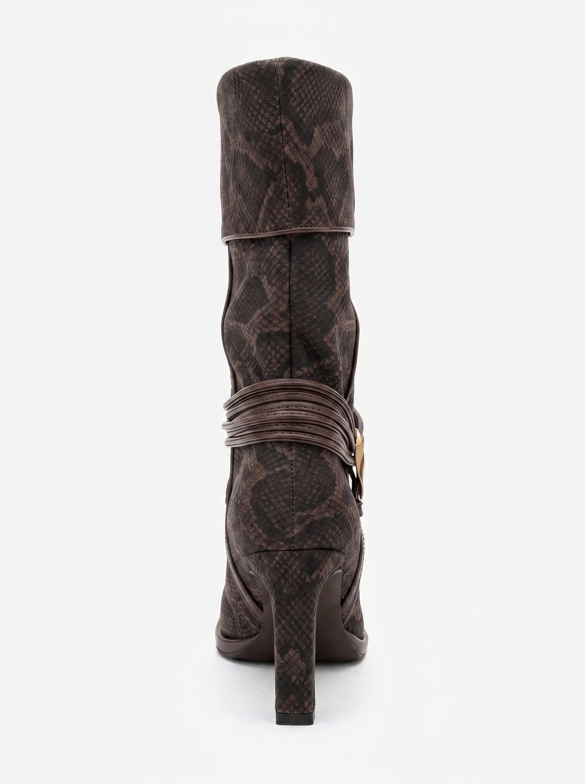 Myra - Brown Snake Embossed Boot (Women)