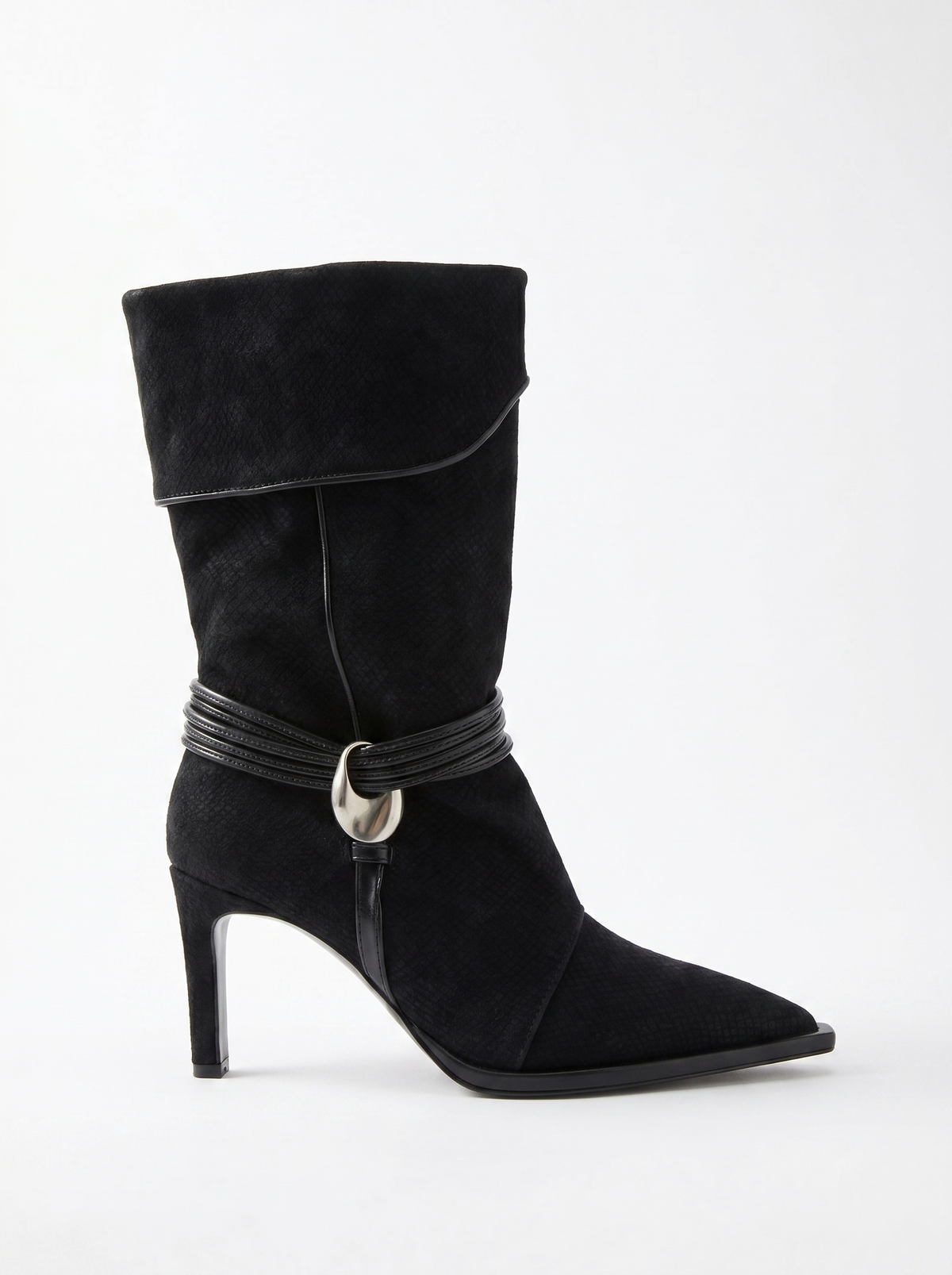 Myra - Black Snake Embossed Boot (Women)