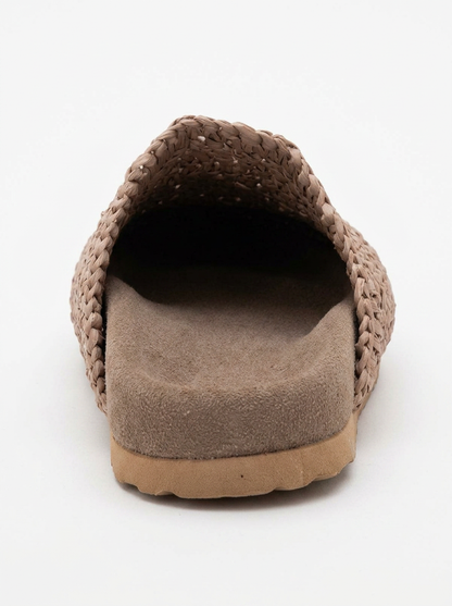 LOOP Brown Woven Slide Sandal (Women)