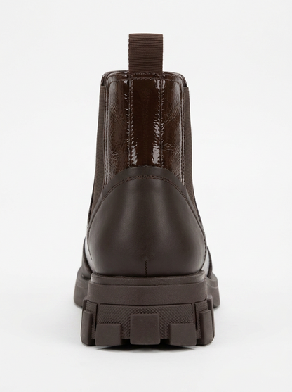Albia - Bota de charol marrón oscuro (Mujer)