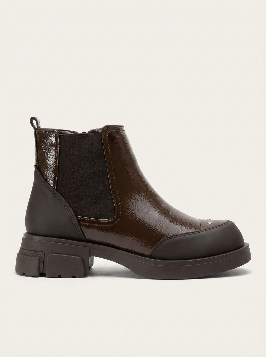 Albia - Bota de charol marrón oscuro (Mujer)