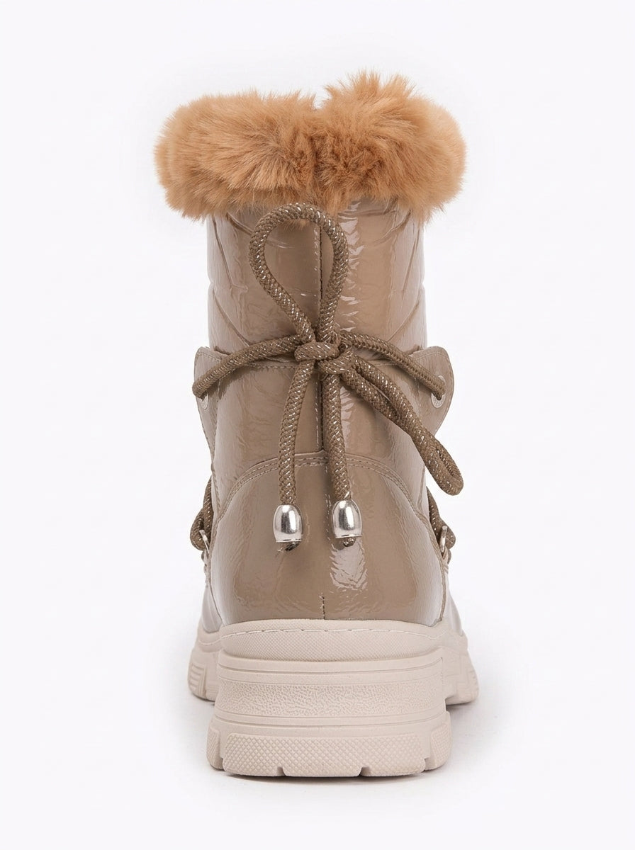 Bota de invierno Rosie marrón claro con forro de piel (mujer)