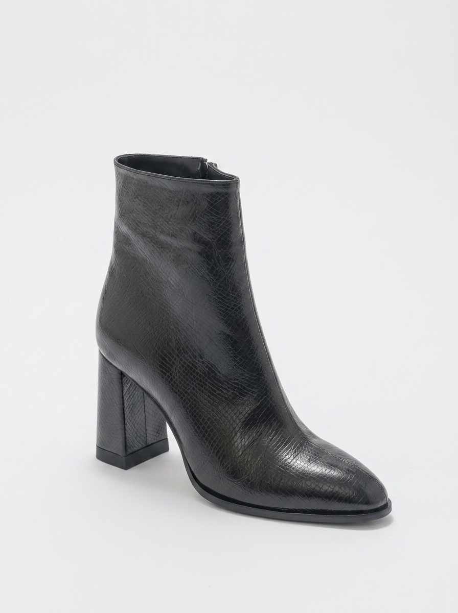 Jewel Black Print High Heel Boot (Women)