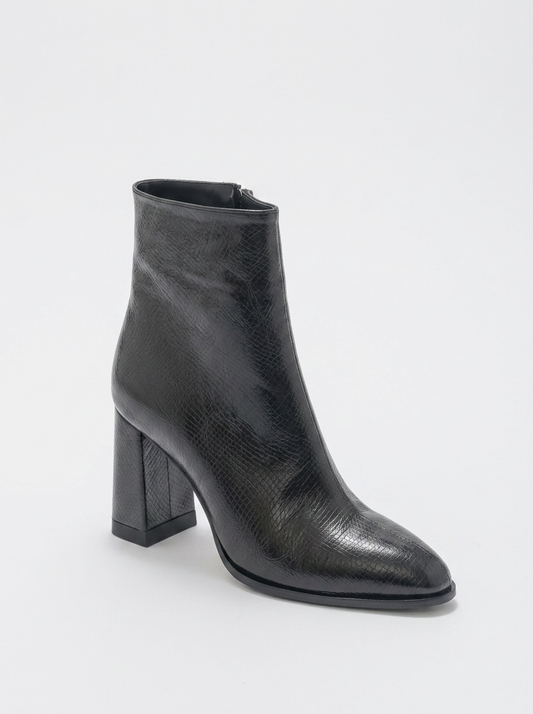 Jewel Black Print High Heel Boot (Women)