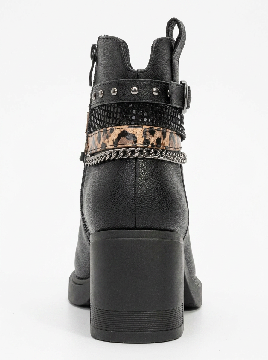Bolivia - Bota de tacón con cadena y hebilla negra (Mujer)