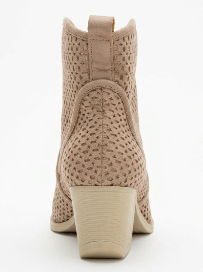 Bota de tacón de bloque Pera en beis oscuro (Mujer)