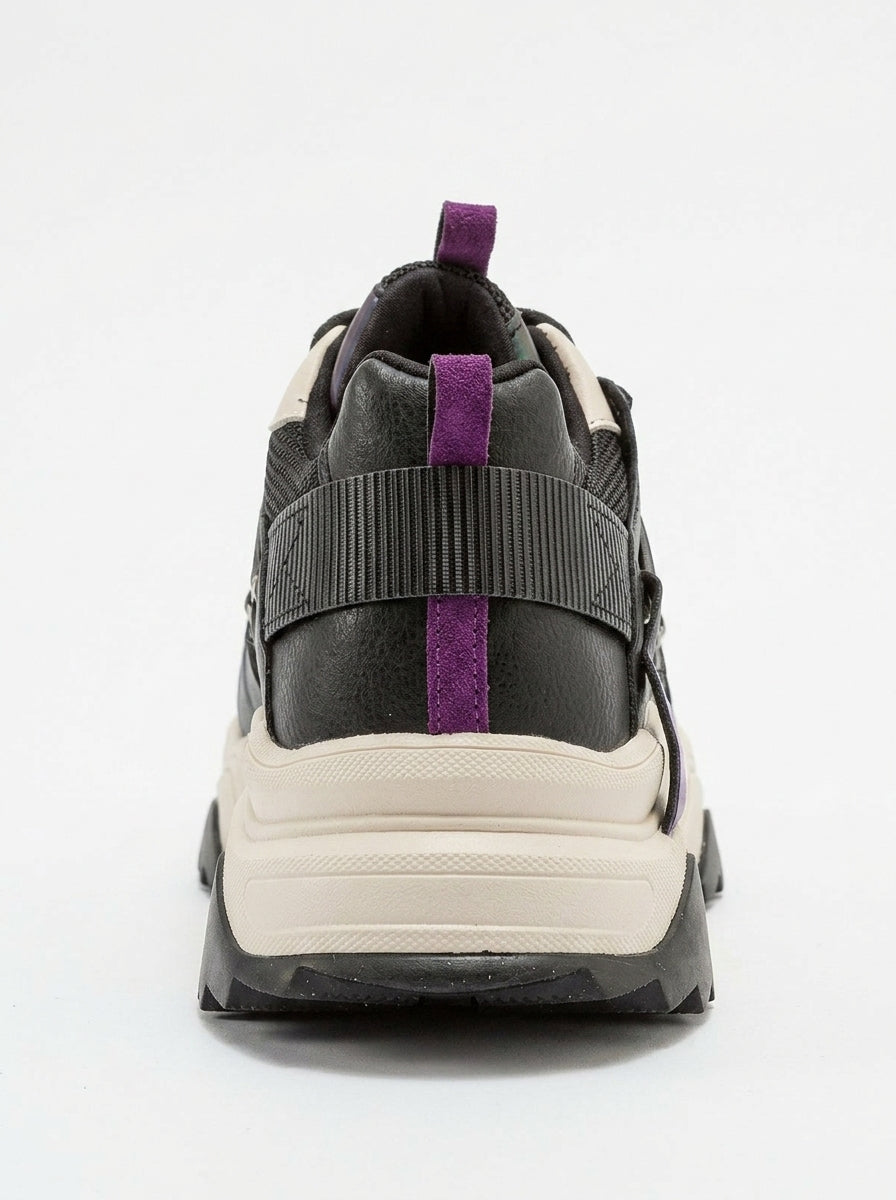 Maggie - Zapatillas deportivas negras y moradas (mujer)