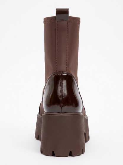 Bota gruesa de patente Bray Brown (Mujer)