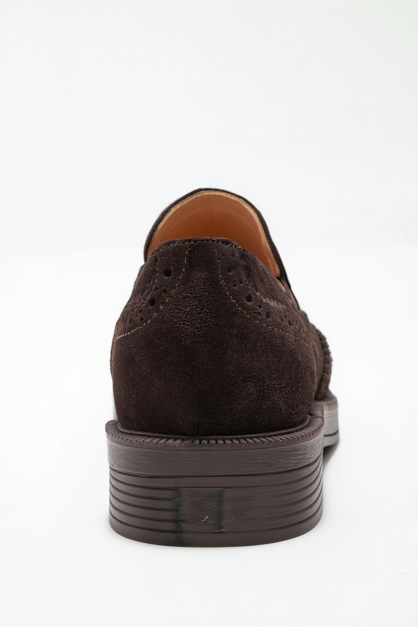 Alex - Mocasines de borlas de cuero de gamuza marrón (Mujer)