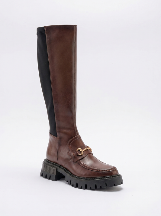 Chapel - Cognac Buckle Stretch Boot (Women)