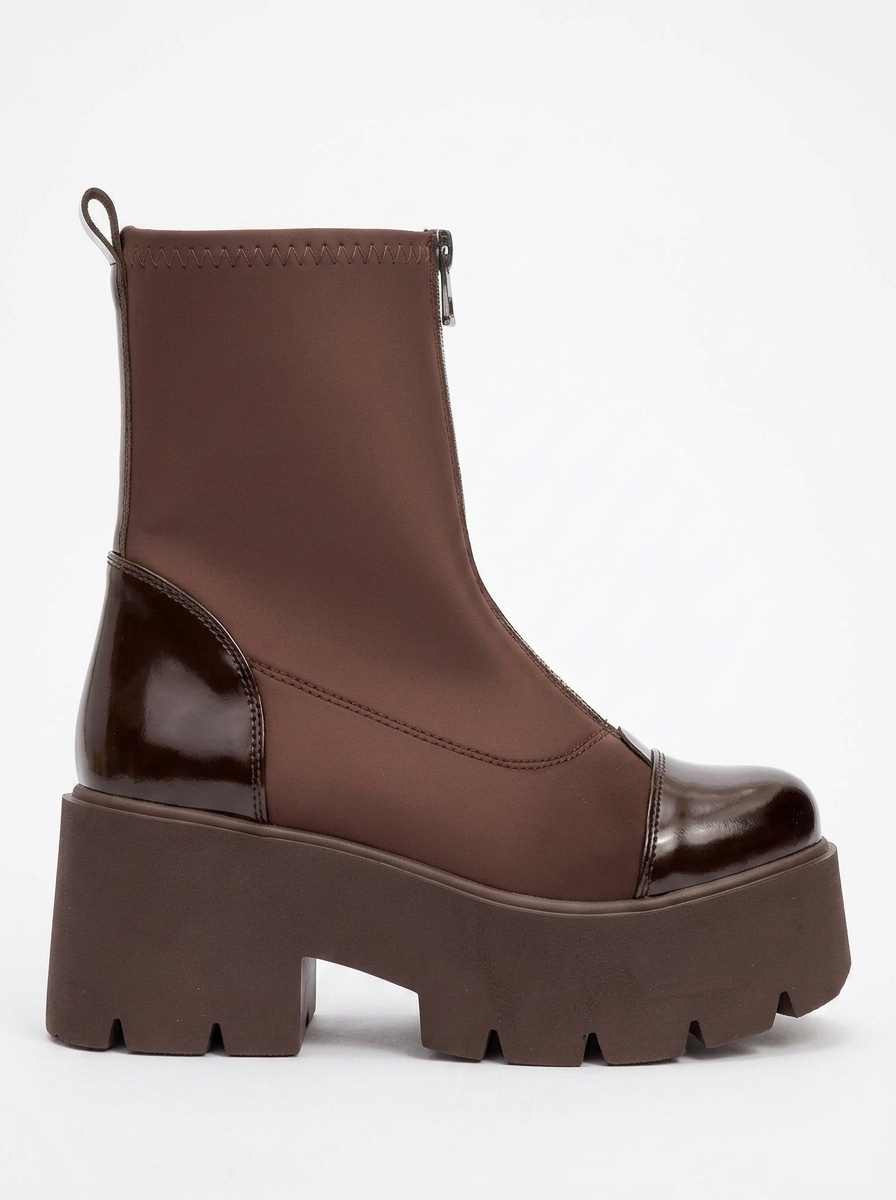 Bota gruesa de patente Bray Brown (Mujer)