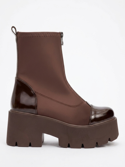 Bota gruesa de patente Bray Brown (Mujer)
