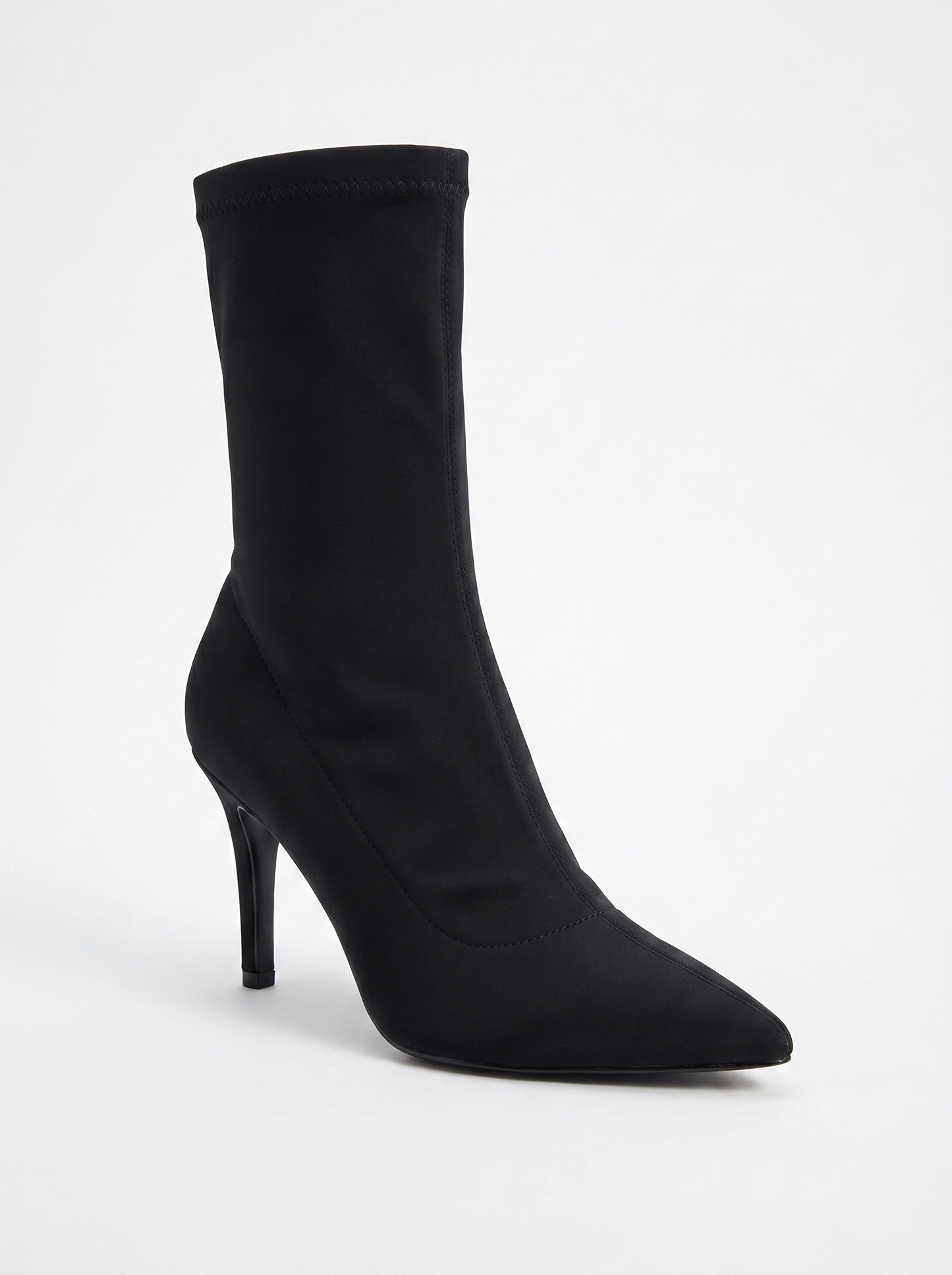Thalin - Bota stiletto negra elástica con cremallera lateral (mujer)