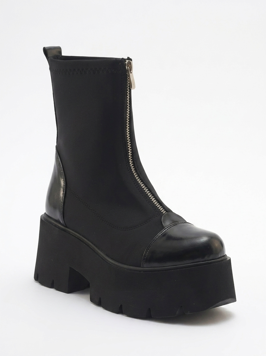 Bota gruesa de charol negro Bray (mujer)