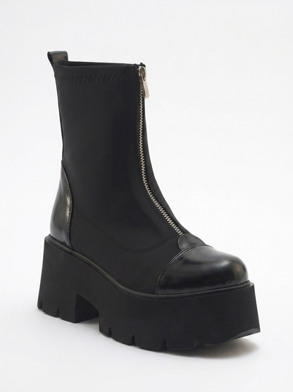 Bota gruesa de charol negro Bray (mujer)