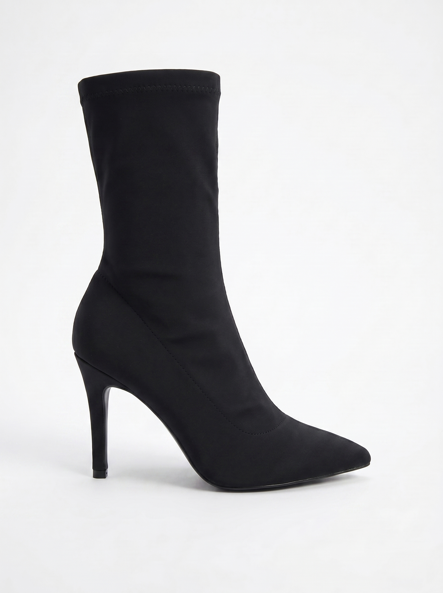 Thalin - Bota stiletto negra elástica con cremallera lateral (mujer)