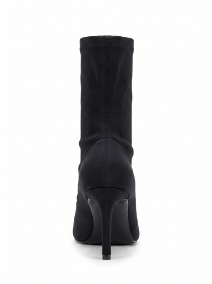 Thalin - Bota stiletto negra elástica con cremallera lateral (mujer)