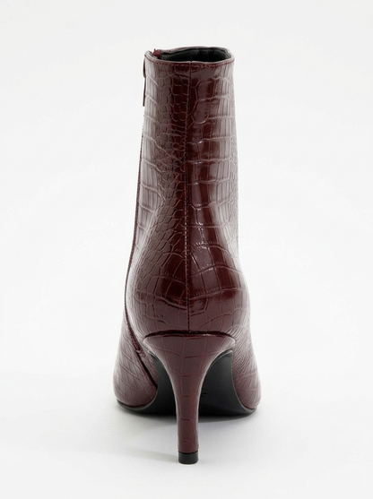 Bota de tacón de aguja con diseño Noya Burgundy (Mujer)