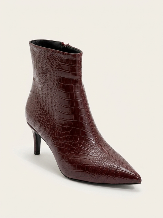 Noya Burgundy Pattern Stiletto Boot (Women)